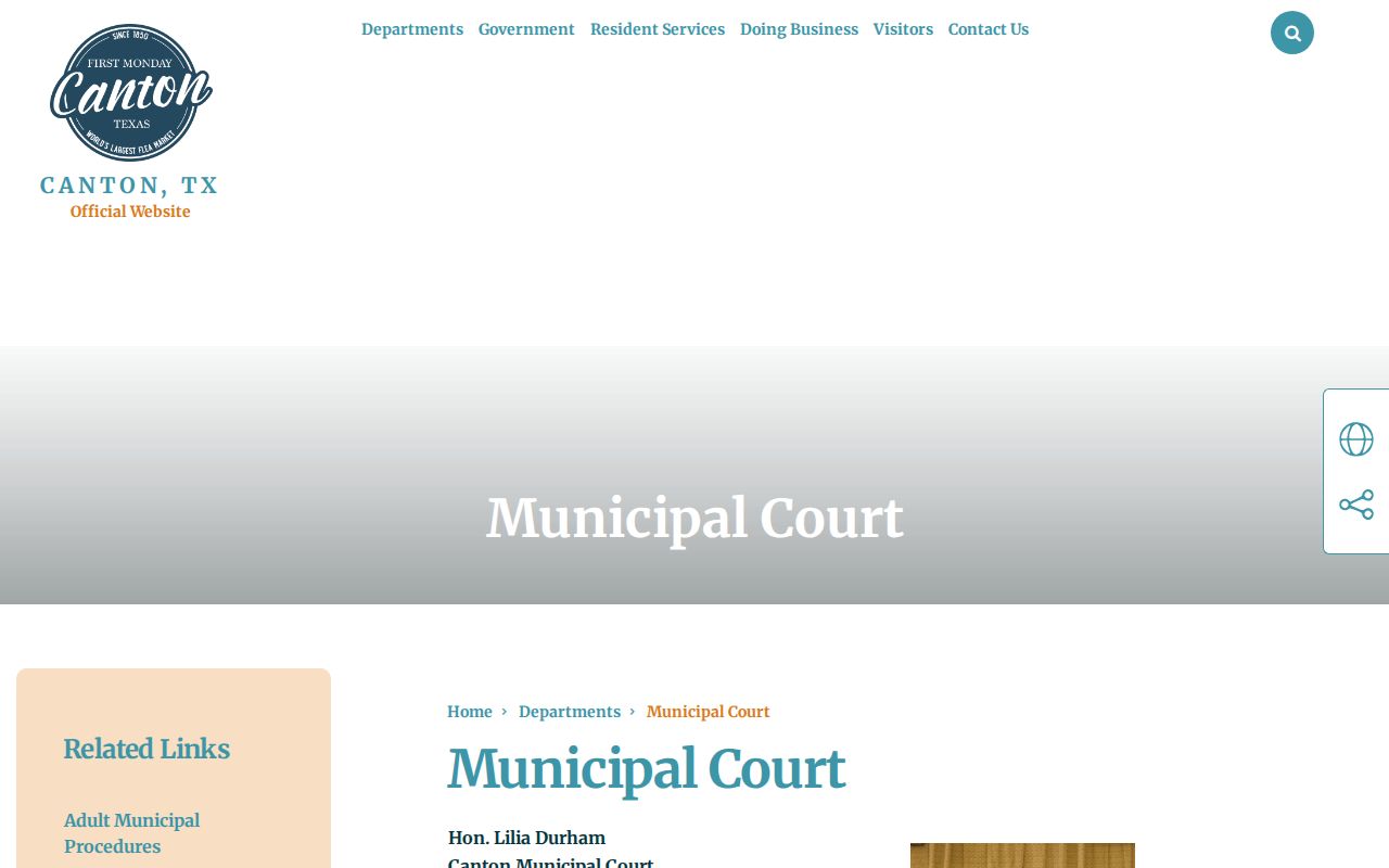 Canton criminal records Municipal Court counter and payment route