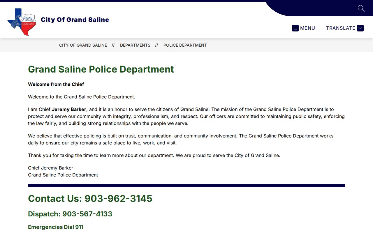Grand Saline criminal records police and dispatch contacts