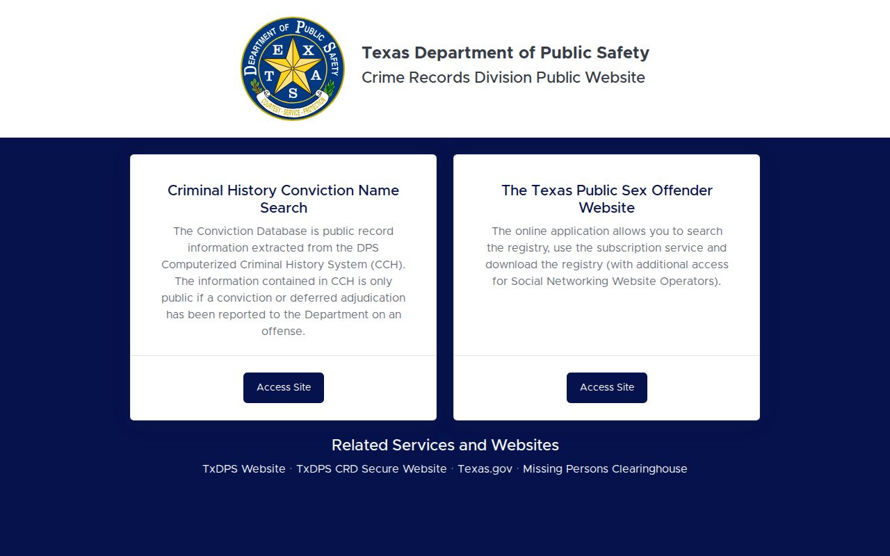 Van Zandt County criminal history Texas DPS public search