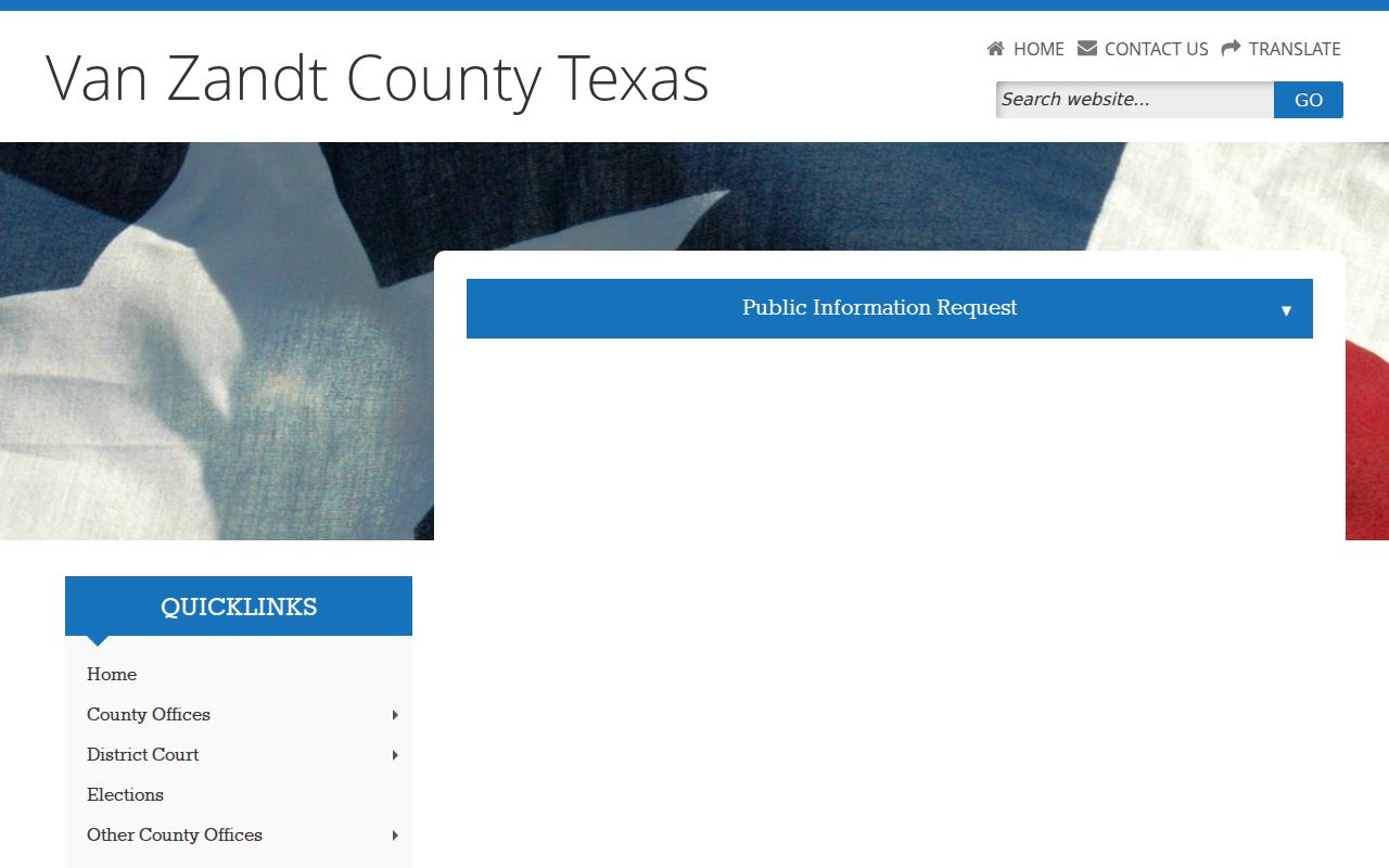 Van Zandt County public information request for court related records